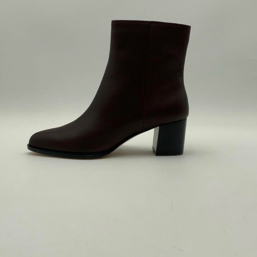 Quince Women Italian Leather Heeled Ankle Boot Espresso Brown Shoes 7.5